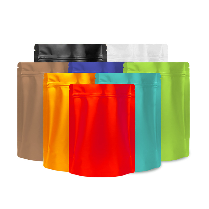 Matte Colored Stand Up Ziplock Food Storage Bag