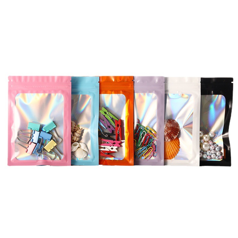 Various Colored Flat Bottom Mylar Smell Proof Ziplock Gift Packing Bags