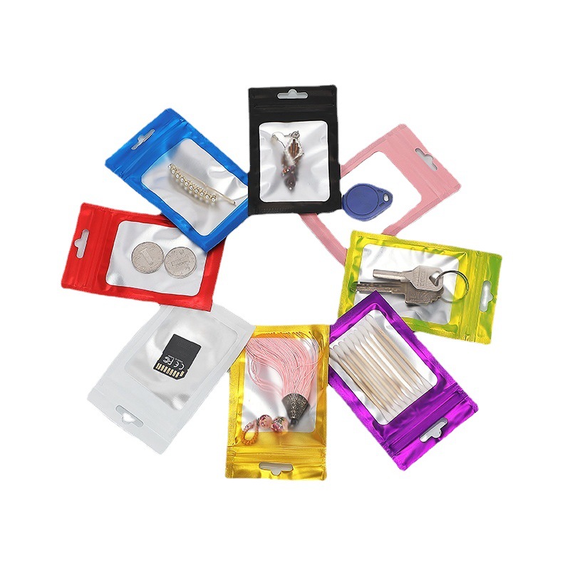 Frosted Clear Front and Colored Back Flat Bottom Mylar Ziplock Gift Packing Bags