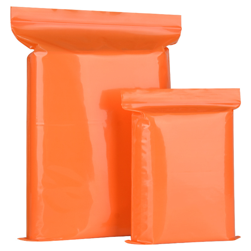 Orange Color Poly Ziplock Bag